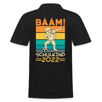 Bääm Schulkind 2022 Fußball - Männer Poloshirt - Schwarz - Hinten - Kai (181cm)