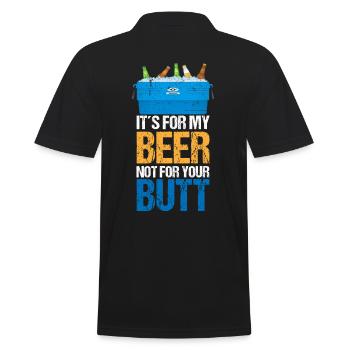 Bier Camping Spruch - Männer Poloshirt - Schwarz - Hinten - Kai (181cm)