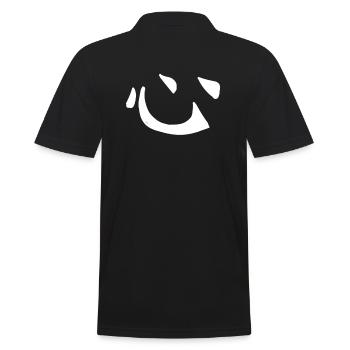 Heart Chinese Script Character Symbol - Men's Polo Shirt - black - Back - Kai (181cm)