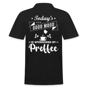 Proffee Spruch Protein Kaffee Lustig Proffee - Männer Poloshirt - Schwarz - Hinten - Kai (181cm)