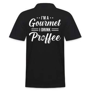 Proffee Spruch Protein Kaffee Lustig Proffee - Männer Poloshirt - Schwarz - Hinten - Kai (181cm)