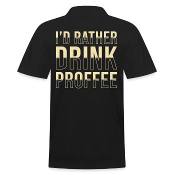 Proffee Spruch Protein Kaffee Lustig Proffee - Männer Poloshirt - Schwarz - Hinten - Kai (181cm)