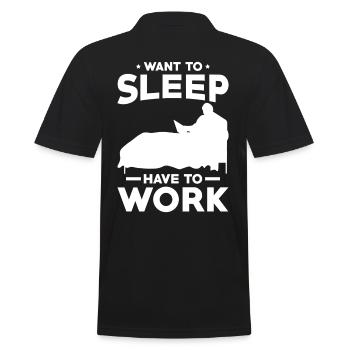 Home Office Spruch - Männer Poloshirt - Schwarz - Hinten - Kai (181cm)