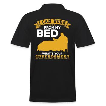 Home Office Spruch - Männer Poloshirt - Schwarz - Hinten - Kai (181cm)