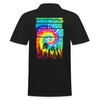 Wald Hippie Batik Natur Bäume Wald - Männer Poloshirt - Schwarz - Hinten - Kai (181cm)