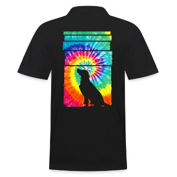Dog Hippie Tie Dye - Men's Polo Shirt - black - Back - Kai (181cm)