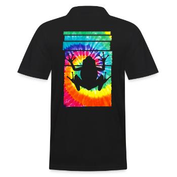 Frog Hippie Tie Dye - Men's Polo Shirt - black - Back - Kai (181cm)