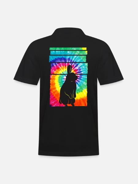 Rabbit Hippie Tie Dye - Men's Polo Shirt - black