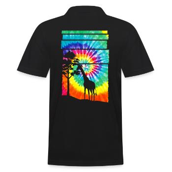 Afrika Safari Giraffe - Männer Poloshirt - Schwarz - Hinten - Kai (181cm)