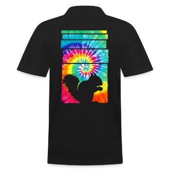 Squirrel Hippie Tie Dye - Men's Polo Shirt - black - Back - Kai (181cm)