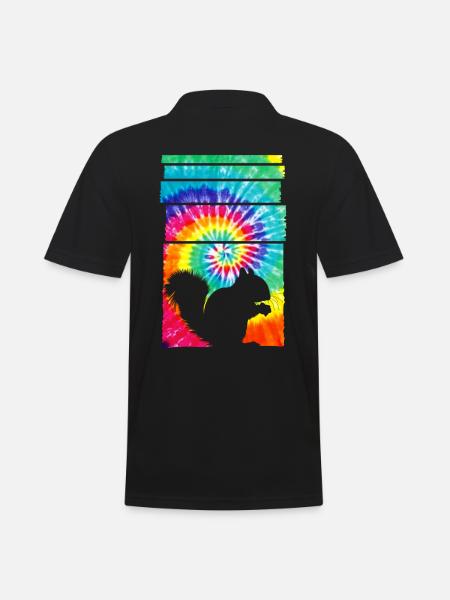 Squirrel Hippie Tie Dye - Men's Polo Shirt - black