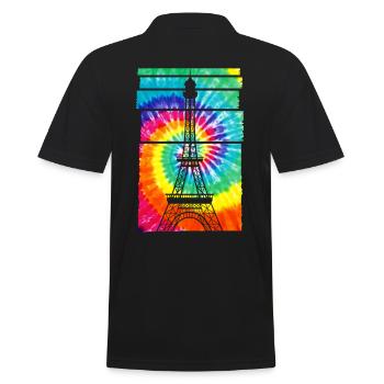 Paris Souvenir Eifelturm - Männer Poloshirt - Schwarz - Hinten - Kai (181cm)