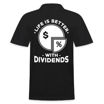 Dividend Shareholder Shares - Men's Polo Shirt - black - Back - Kai (181cm)