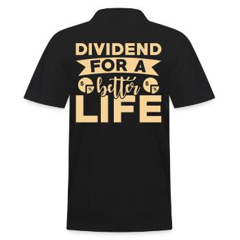 Dividend Shareholder Shares - Men's Polo Shirt - black - Back - Kai (181cm)