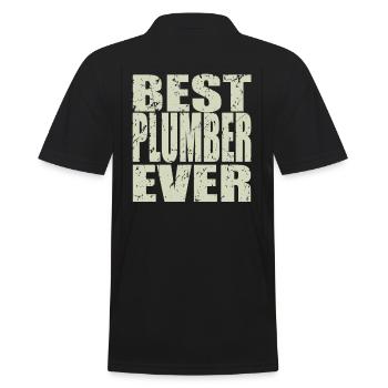 Best Plumber ever Plumber Gift - Men's Polo Shirt - black - Back - Kai (181cm)