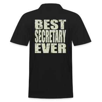 Best Secretary ever Secretary Gift - Men's Polo Shirt - black - Back - Kai (181cm)