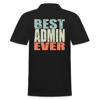 Best Admin ever Admin Gift - Men's Polo Shirt - black - Back - Kai (181cm)