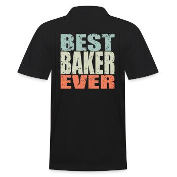 Best Bäcker ever Bäcker Geschenk - Männer Poloshirt - Schwarz - Hinten - Kai (181cm)