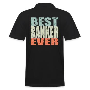 Meilleur banquier de tous les temps Cadeau de banquier - Polo Homme - noir - Dos - Kai (181cm)