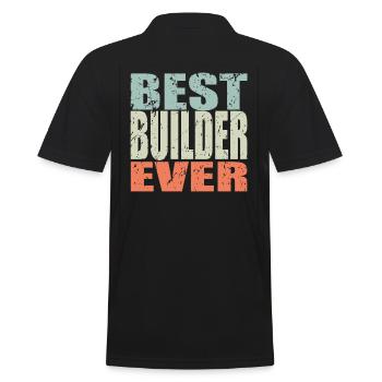Meilleur travailleur de la construction de tous les temps Cadeau de travailleur de la construction - Polo Homme - noir - Dos - Kai (181cm)