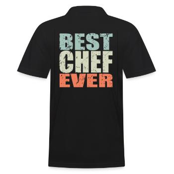 Best Chef ever Chef Gift - Men's Polo Shirt - black - Back - Kai (181cm)