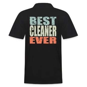Best Cleaner ever Cleaner Gift - Men's Polo Shirt - black - Back - Kai (181cm)