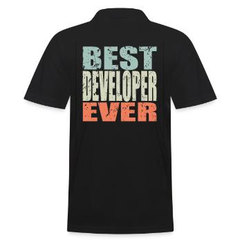 Best Developer ever Developer Gift - Men's Polo Shirt - black - Back - Kai (181cm)