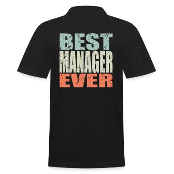 Best Manager ever Manager Geschenk - Männer Poloshirt - Schwarz - Hinten - Kai (181cm)