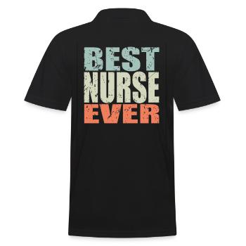 Best Nurse ever Nurse - Men's Polo Shirt - black - Back - Kai (181cm)