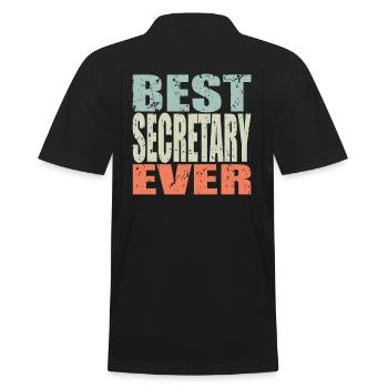 Best Secretary ever Secretary Gift - Men's Polo Shirt - black - Back - Kai (181cm)