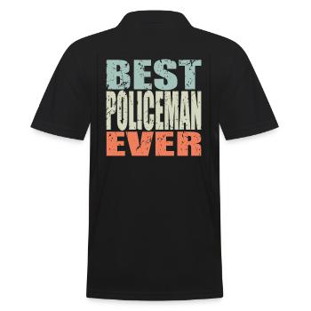 Best Policeman ever Policeman Gift - Men's Polo Shirt - black - Back - Kai (181cm)