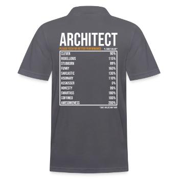 Architecte du jour Drôle d’architecte - Polo Homme - charbon - Dos - Nico (186cm)