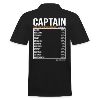Capitaine Vaut la journée Drôle de capitaine - Polo Homme - noir - Dos - Kai (181cm)