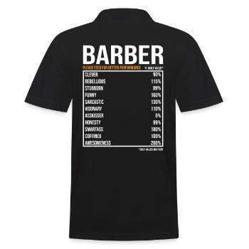 Coiffeur du jour Drôle de coiffeur - Polo Homme - noir - Dos - Kai (181cm)