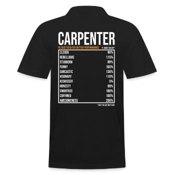 Carpenter Of the day Funny Carpenter - Men's Polo Shirt - black - Back - Kai (181cm)