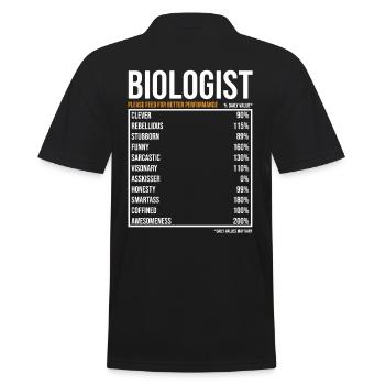 Biologe tageswerte Lustiger Biologe - Männer Poloshirt - Schwarz - Hinten - Kai (181cm)