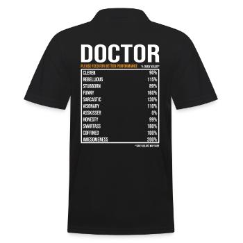 Doktor tageswerte Lustig Doktor - Männer Poloshirt - Schwarz - Hinten - Kai (181cm)