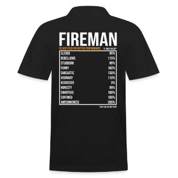 Feuerwehrmann tageswerte Lustig Feuerwehrmann - Männer Poloshirt - Schwarz - Hinten - Kai (181cm)