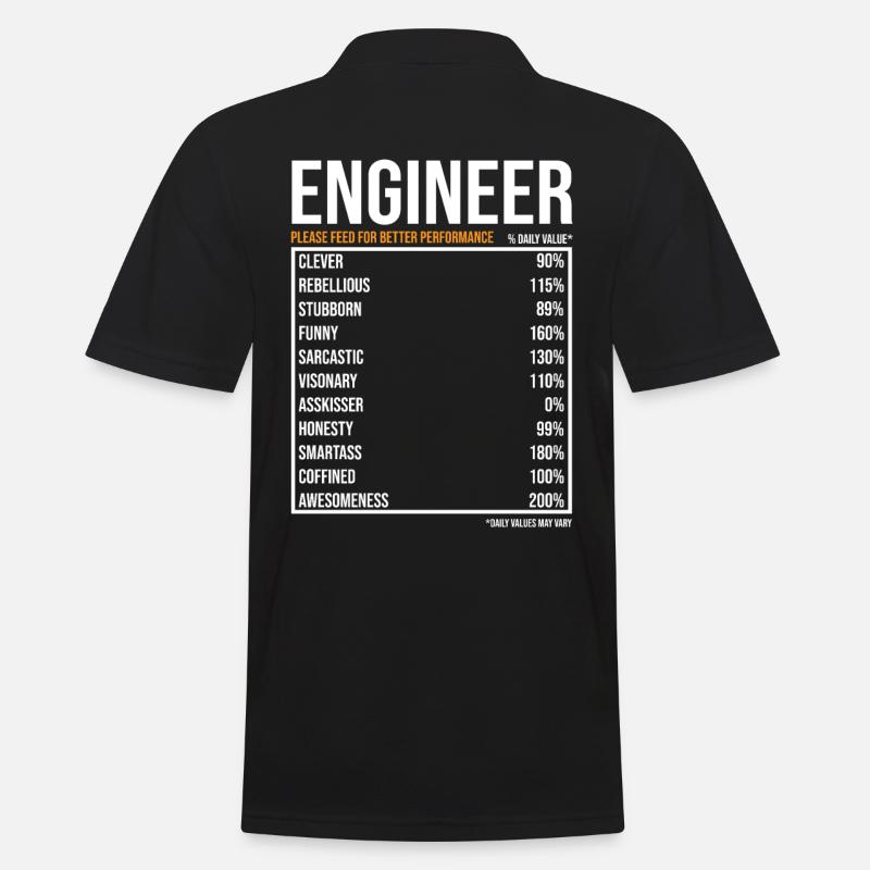 Engineer Daily Values Funny Engineer - Men's Polo Shirt - black