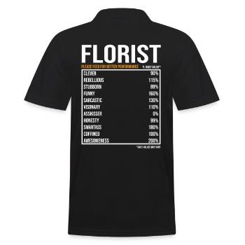 Florist Florist Daily Values Funny Florist - Men's Polo Shirt - black - Back - Kai (181cm)