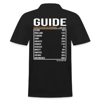 Guide Tourguide Spruch - Männer Poloshirt - Schwarz - Hinten - Kai (181cm)