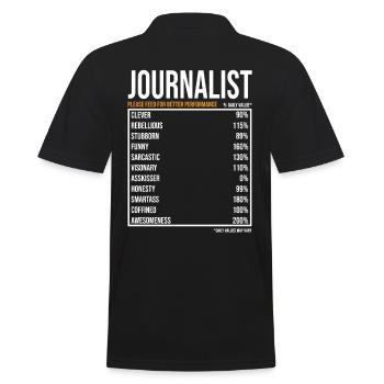 Journalist of the day Funny journalist - Men's Polo Shirt - black - Back - Kai (181cm)