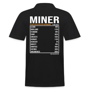 Miner Miner Buddy Mining - Men's Polo Shirt - black - Back - Kai (181cm)
