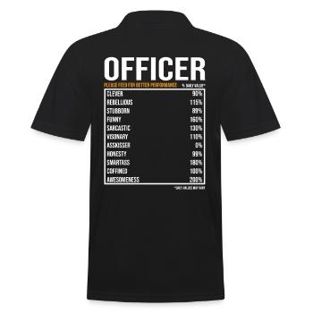 Officer Of the day Funny Officer - Men's Polo Shirt - black - Back - Kai (181cm)