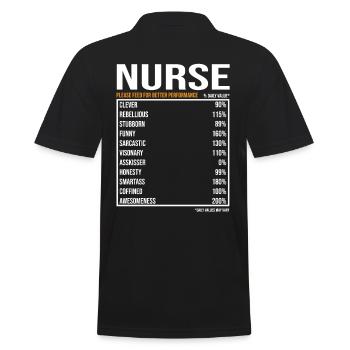 Nurse Daily Funny - Men's Polo Shirt - black - Back - Kai (181cm)