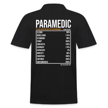 Paramedics Daily Paramedics - Men's Polo Shirt - black - Back - Kai (181cm)