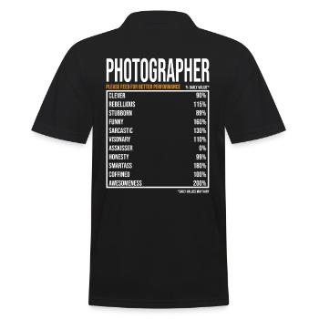 Photographe du jour Photographe drôle - Polo Homme - noir - Dos - Kai (181cm)