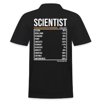 Scientists Daily Values Lustiger - Men's Polo Shirt - black - Back - Kai (181cm)