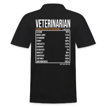 Tierärztin Tierarzt Geschenk - Männer Poloshirt - Schwarz - Hinten - Kai (181cm)