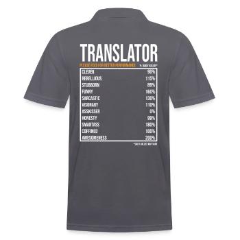 Valeurs quotidiennes du traducteur - Polo Homme - charbon - Dos - Nico (186cm)
